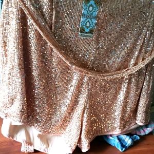 Pink sequined shorts